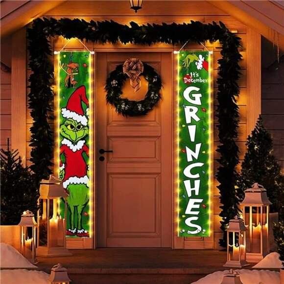 Christmas LED decorations. This is the porch sign for December. Hanging banners - Picture 3 of 4